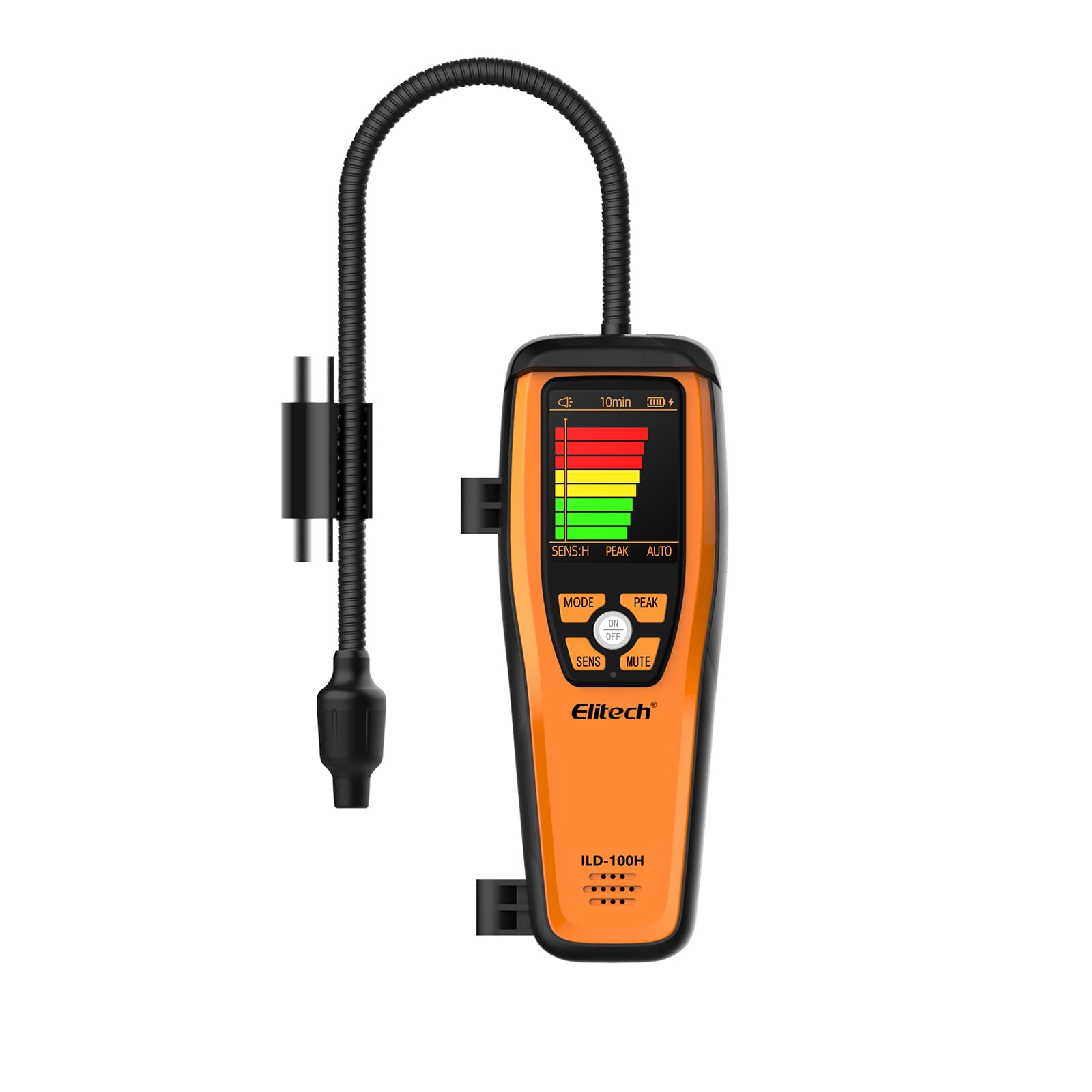 Elitech ILD-100H heated diode sensor detects halogen refrigerants quickly for HVAC leaks.