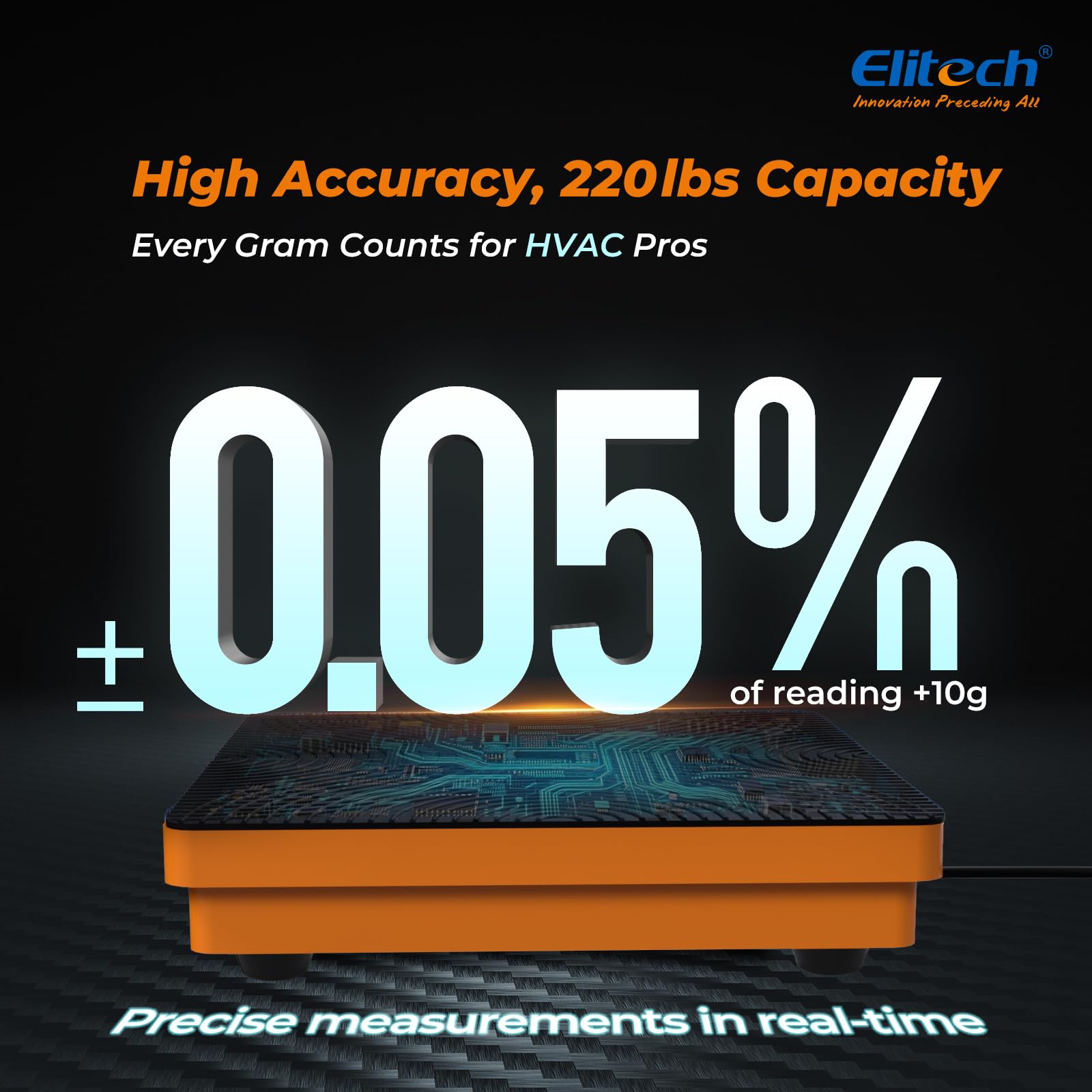 Elitech LMC-100A+ slip-resistant 9-by-9-inch platform for stable weighing