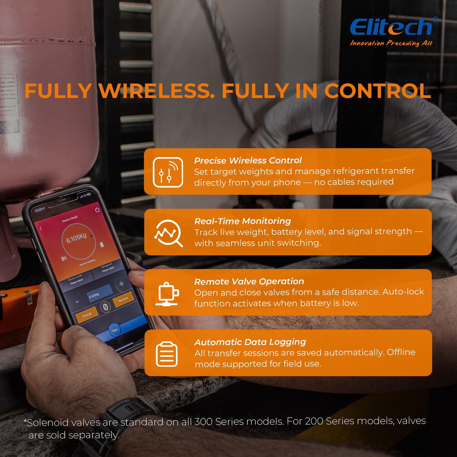 Elitech LMC-210 rugged aluminum platform with rubber corners for field use.