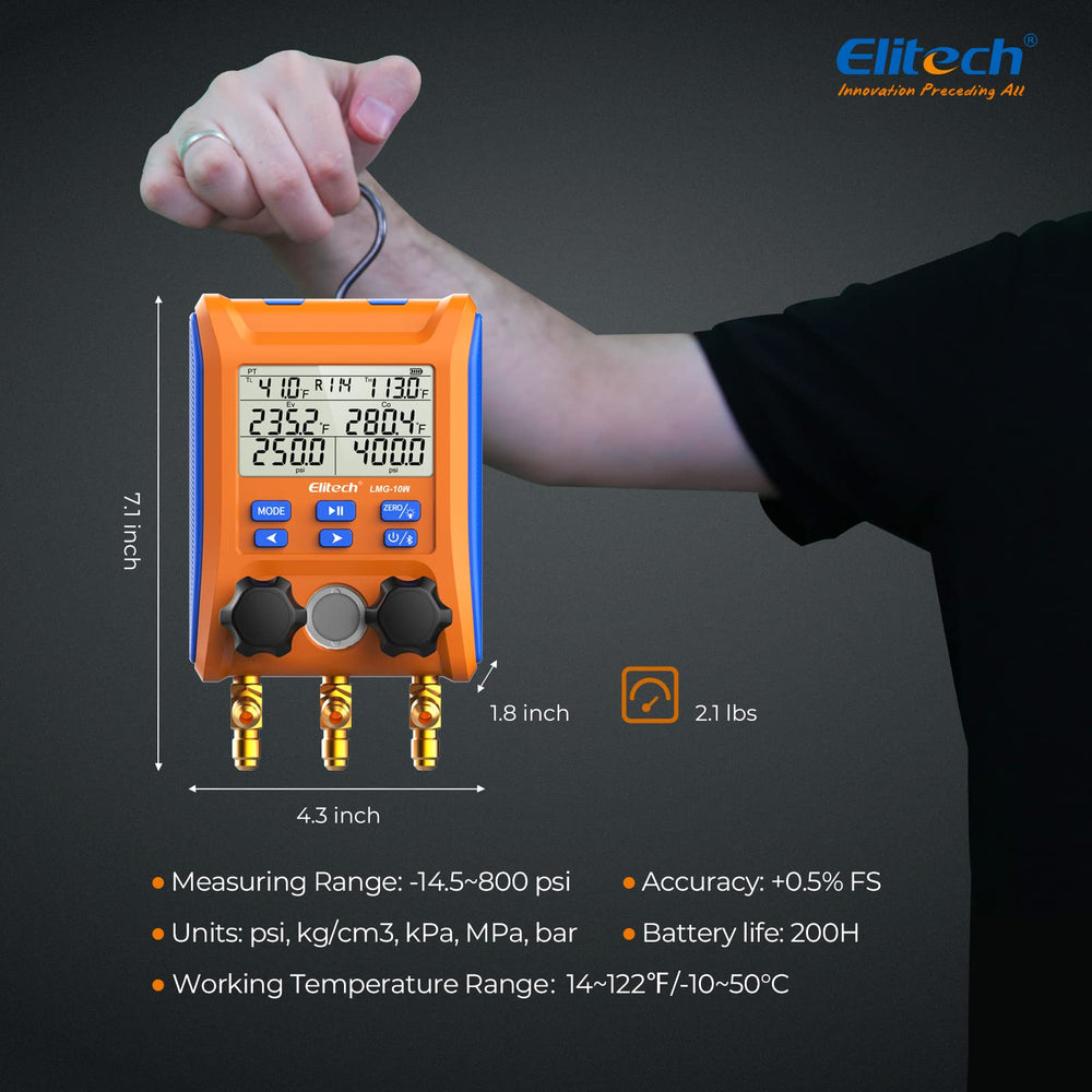 Elitech LMG-10W portable durable casing protects sensitive tools during transport.
