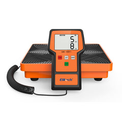 Elitech refrigerant scale front view with precise weight readout for HVAC charging.