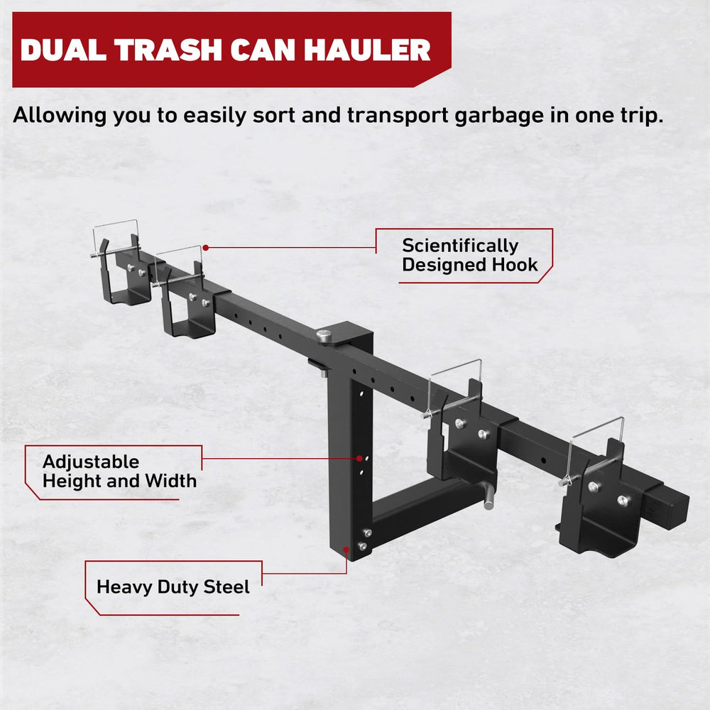 ELITEWILL dual trash can hauler side view showing maneuverability.