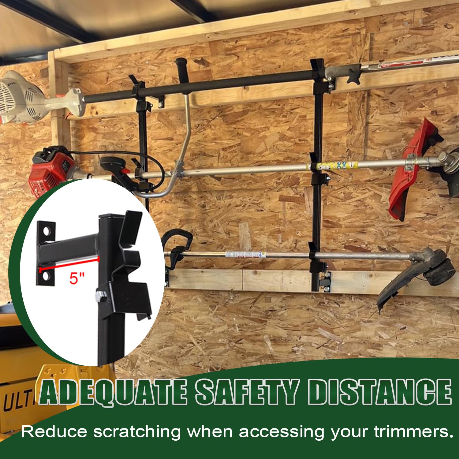 ELITEWILL trimmer rack buckle-secured for quick and safe mounting.