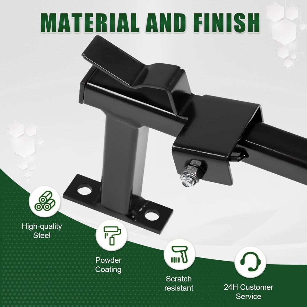 ELITEWILL enclosed trailer weed eater rack keeps tools off the floor.
