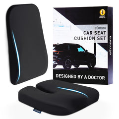 Elmara doctor-designed car seat cushions provide back support for long drives.