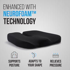 Elmara two-piece cushion set on a truck seat highlighting complete hip, tailbone, and lower back relief.
