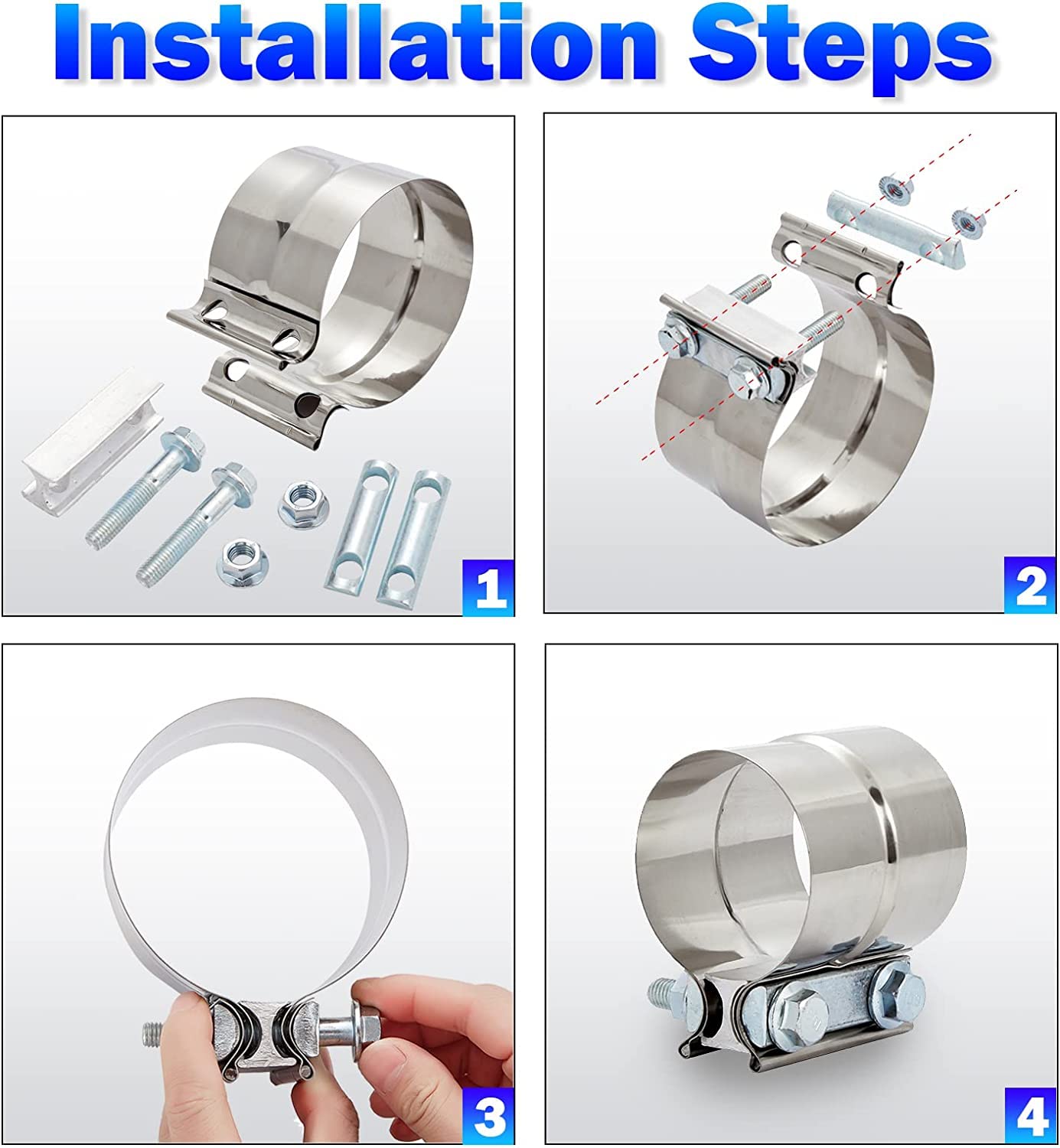 ELSHINE exhaust-system connection focus demonstrates practical automotive repair use