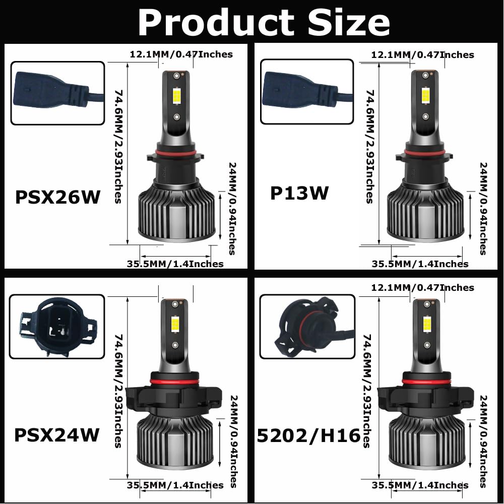 Eluseastar fog bulbs IP68 waterproof for adverse weather.