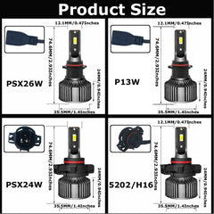 Eluseastar fog bulbs IP68 waterproof for adverse weather.