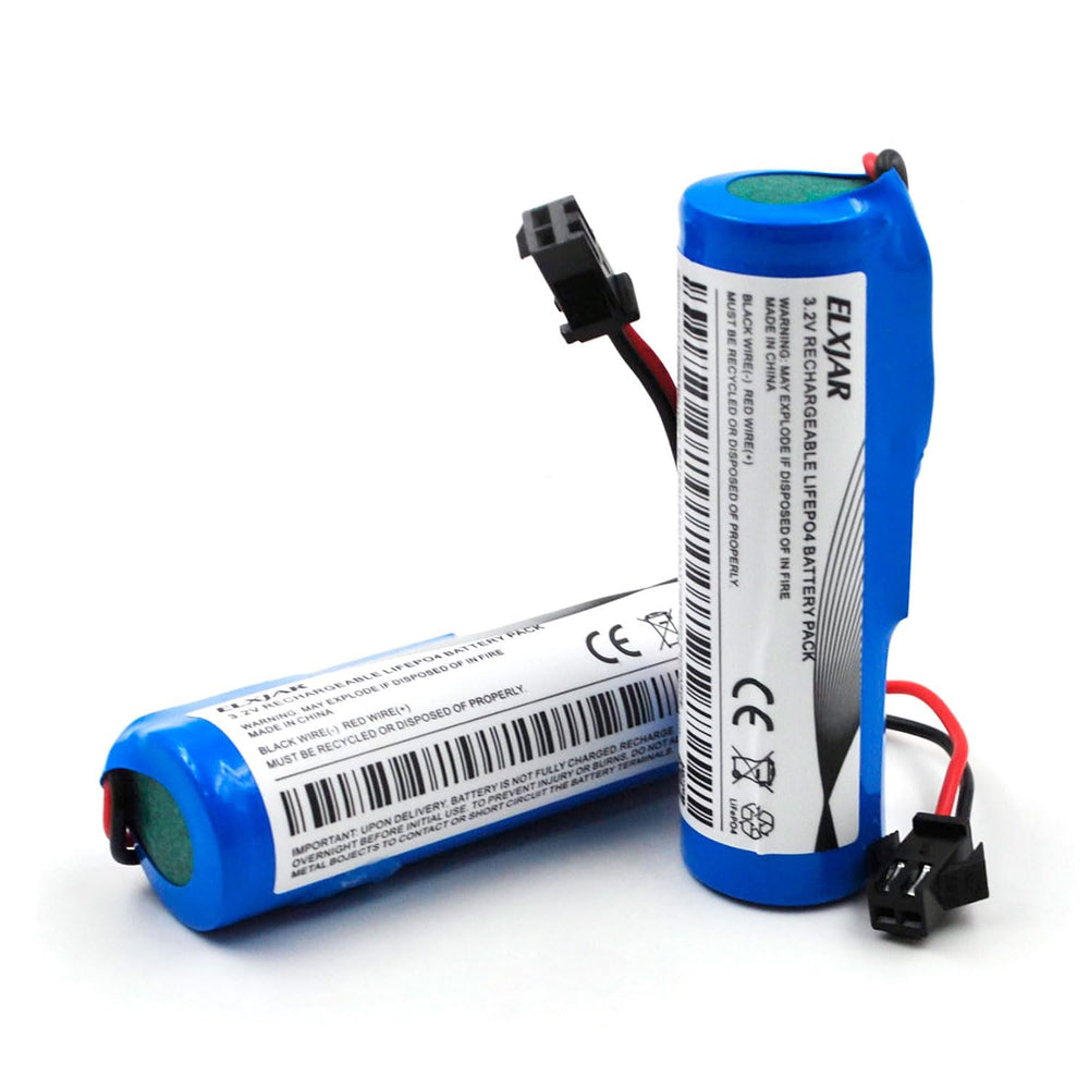 Elxjarcell two-pack LiFePO4 battery with BMS for Gama Sonic lights ensures reliable energy.