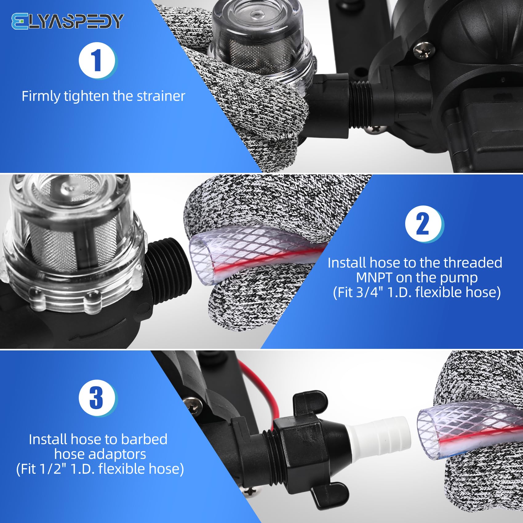 Elyaspedy 3.3 GPM pump delivers dependable flow for showers and sinks.