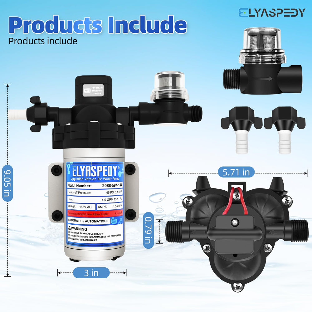 Elyaspedy 2088-594-144 pump in action delivers steady on-demand water.