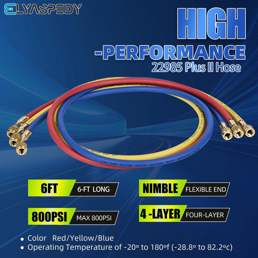 Elyaspedy hose end with 1/4 inch flare for versatile refrigerant connections.
