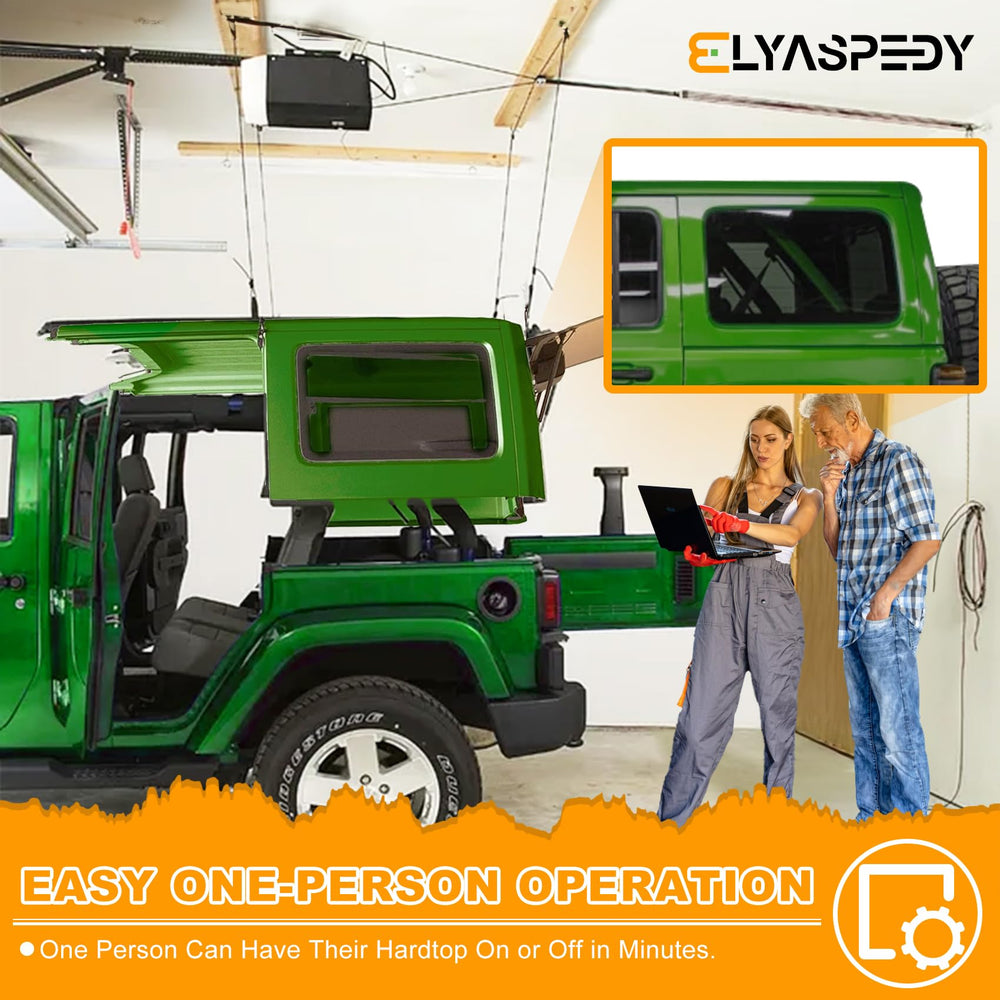 Elyaspedy ceiling storage keeps heavy tops off the floor.