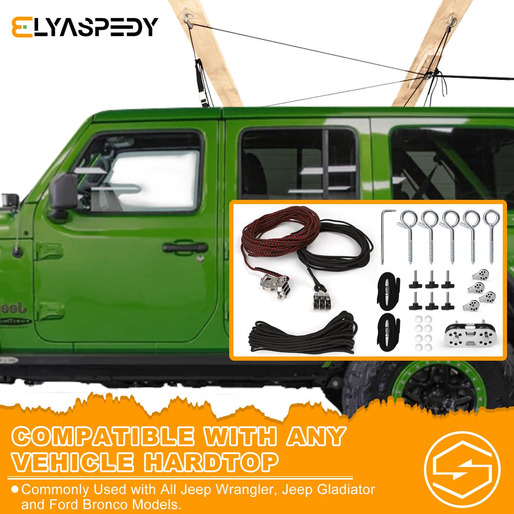 Elyaspedy hardtop lift provides even load distribution for safe storage.