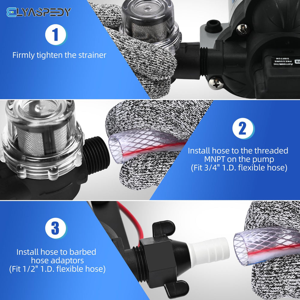 Elyaspedy installation-ready pump simplifies setup in campers.