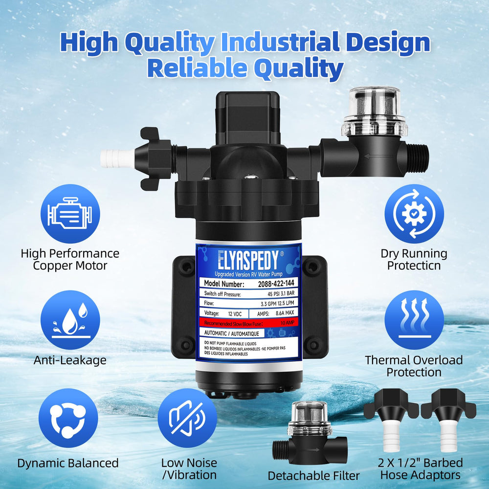 Elyaspedy detachable filters protect the pump and keep water clean.