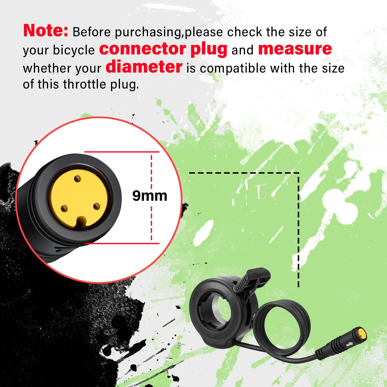 E-Mangue 3-pin thumb throttle for Bafang BBS02B, smooth acceleration control.