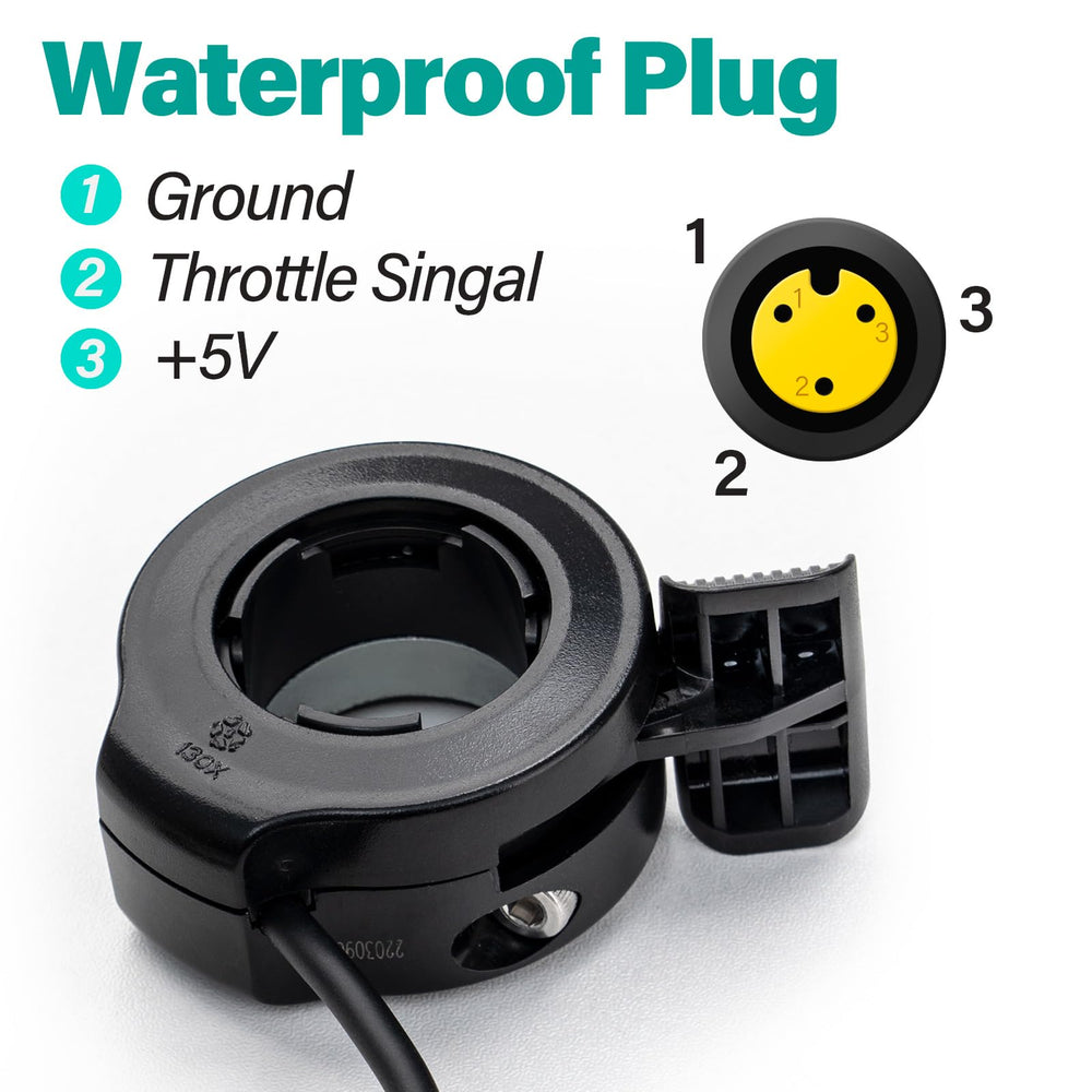 E-Mangue large-button thumb throttle improves operation feel.