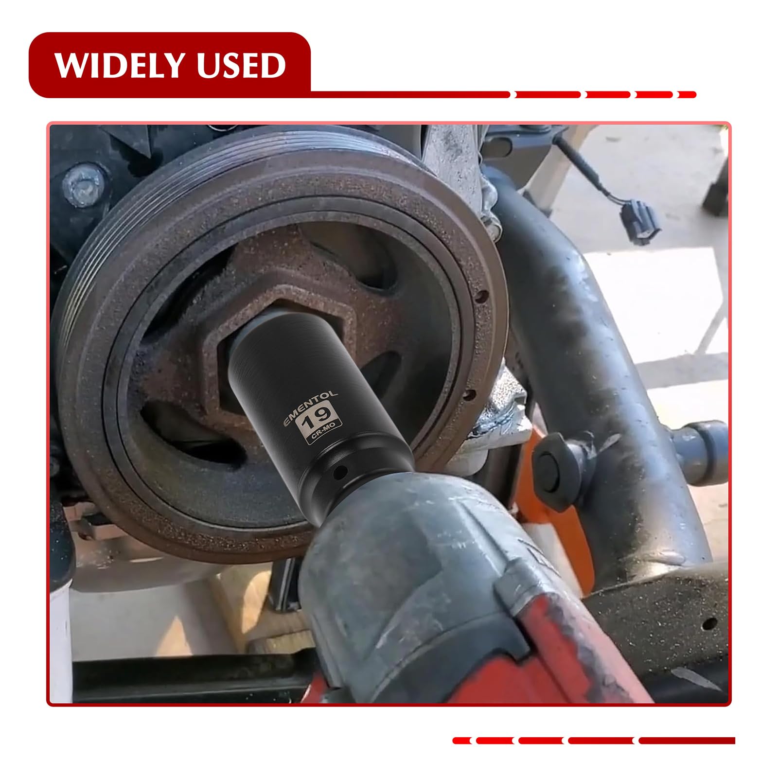 EMENTOL socket in use loosening crank bolts with leverage