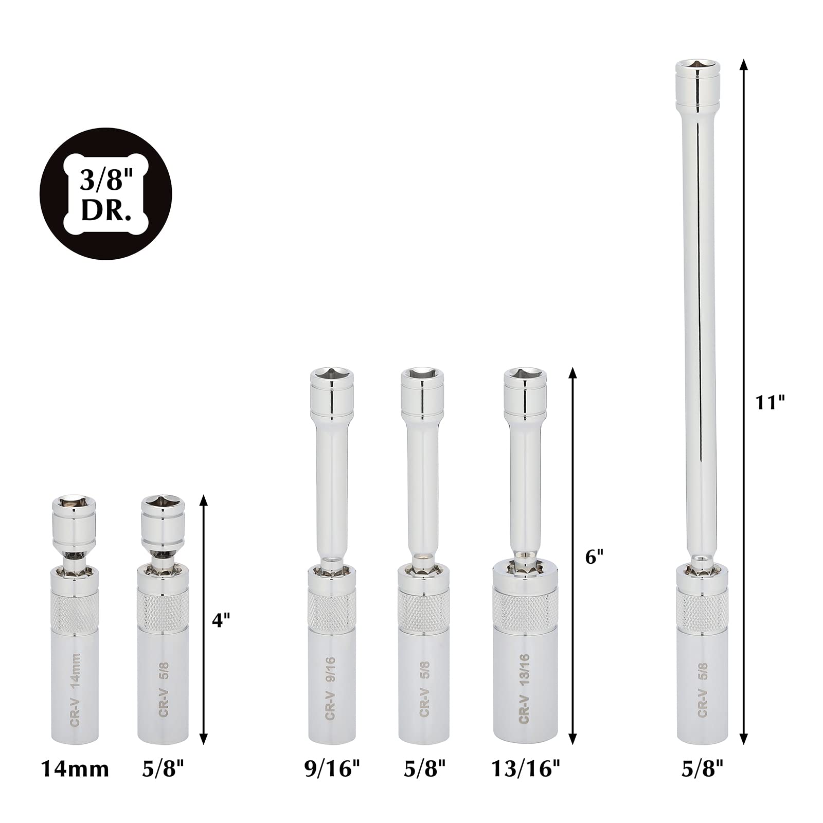 EMENTOL swivel socket reaches tight spaces with extended 6-inch length