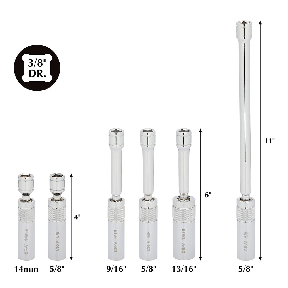 EMENTOL swivel socket reaches tight spaces with extended 6-inch length