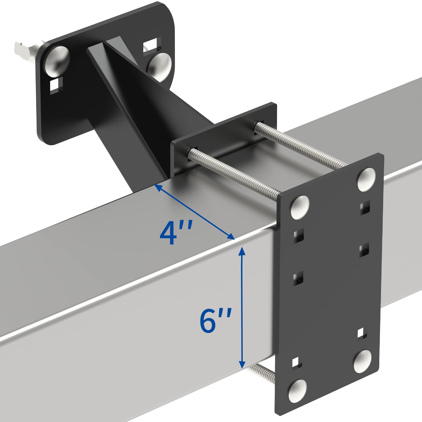 Emeroll spare-tire-carrier on boat-trailer setup showing angled mount for clearance.