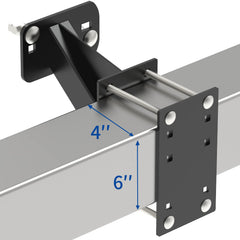 Emeroll spare-tire-carrier on boat-trailer setup showing angled mount for clearance.