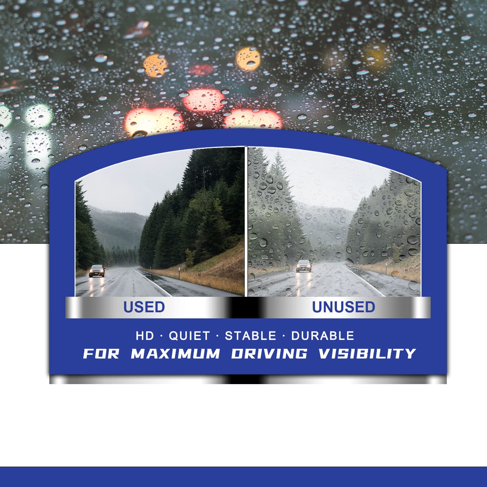 EMITHSUN 22-inch passenger-side wiper blade for clear visibility during heavy showers.