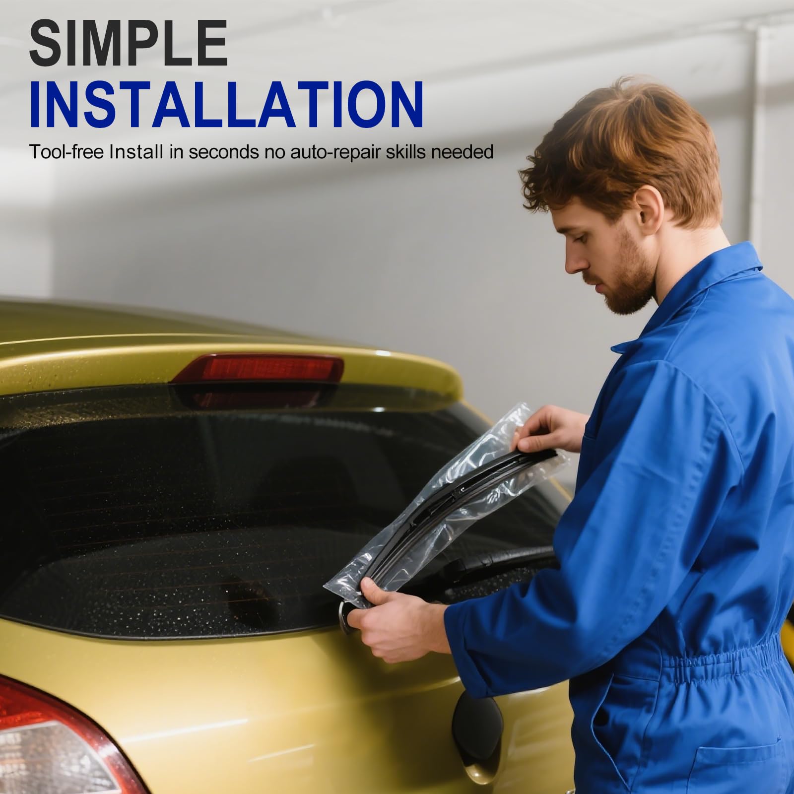 EMITHSUN rear wiper reduces water marks and helps clear glass.