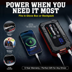 EMSON Bullseye XL with dual USB ports powering a phone on the go.