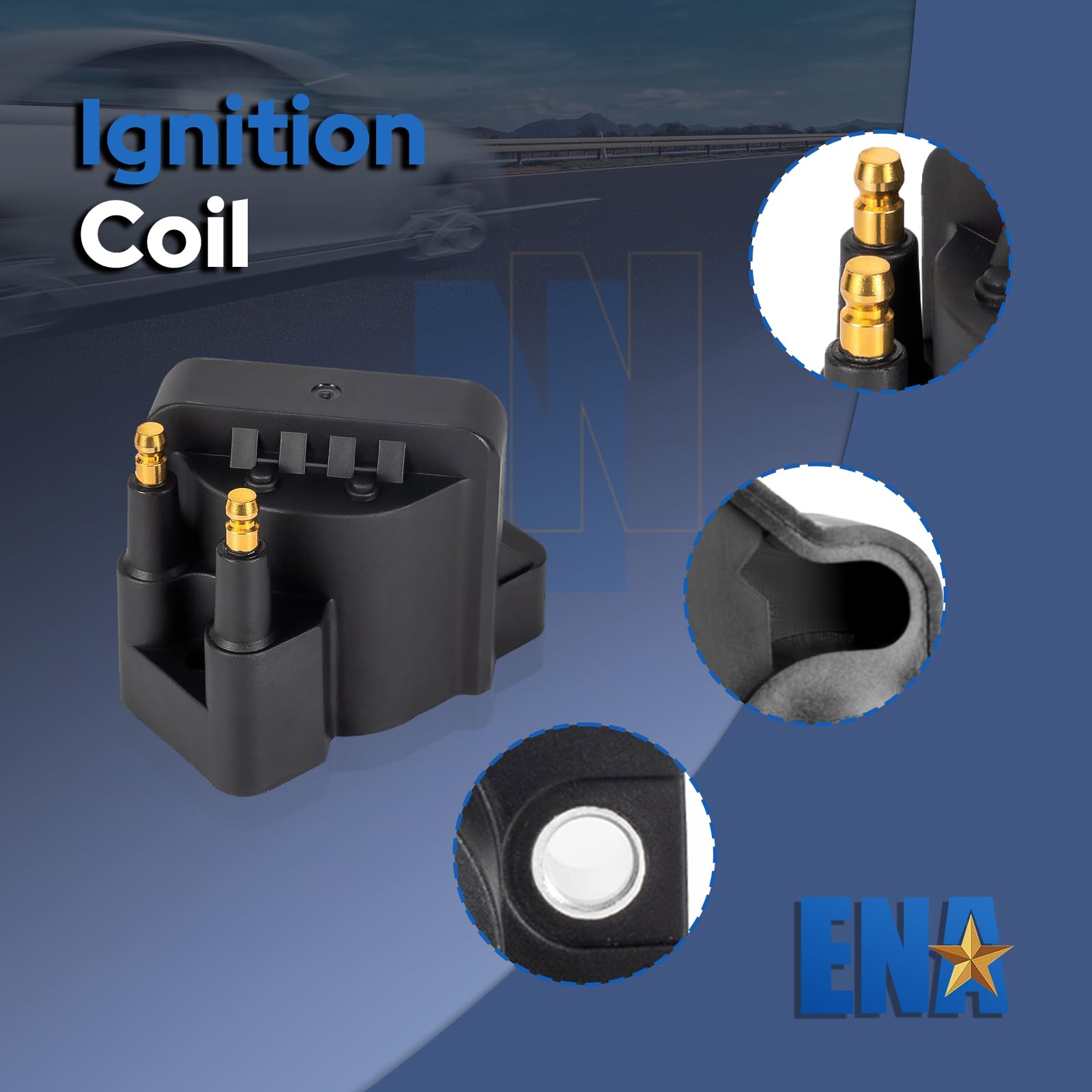 ENA 3-pack ignition coil pack side view for easy installation access
