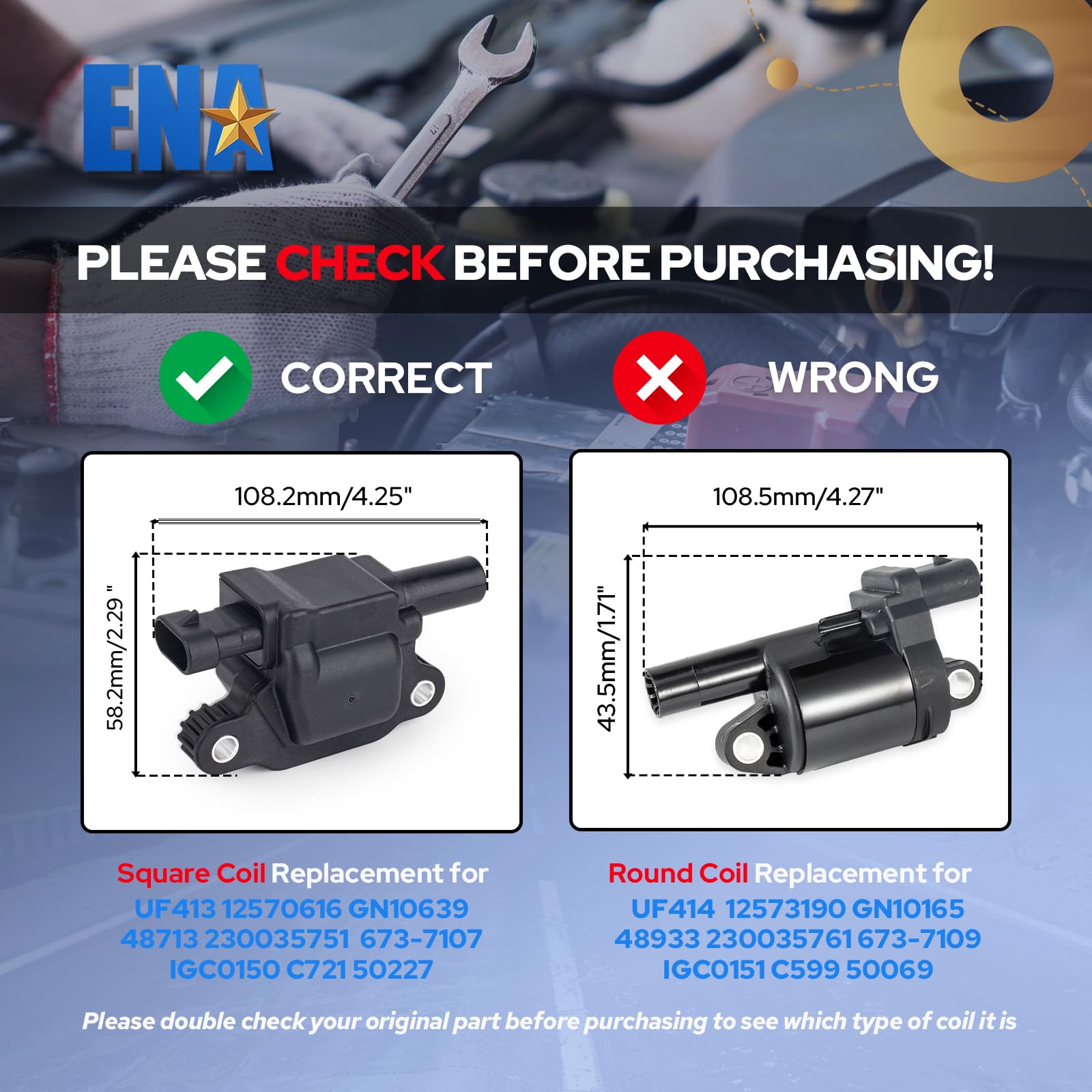 ENA 41962 platinum spark plug close-up shows precision tip for efficient combustion.