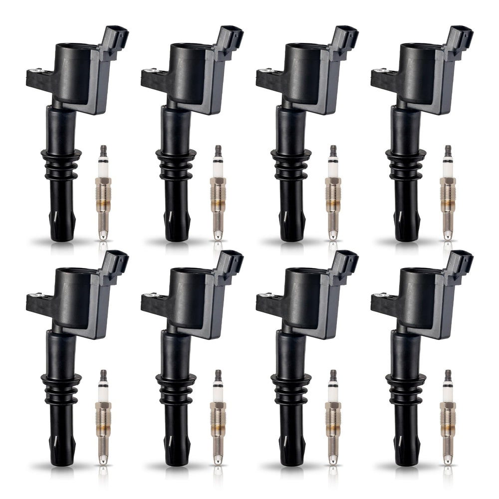 ENA eight-pack ignition coils with black boots for Ford 5.4L V8—reliable ignition.