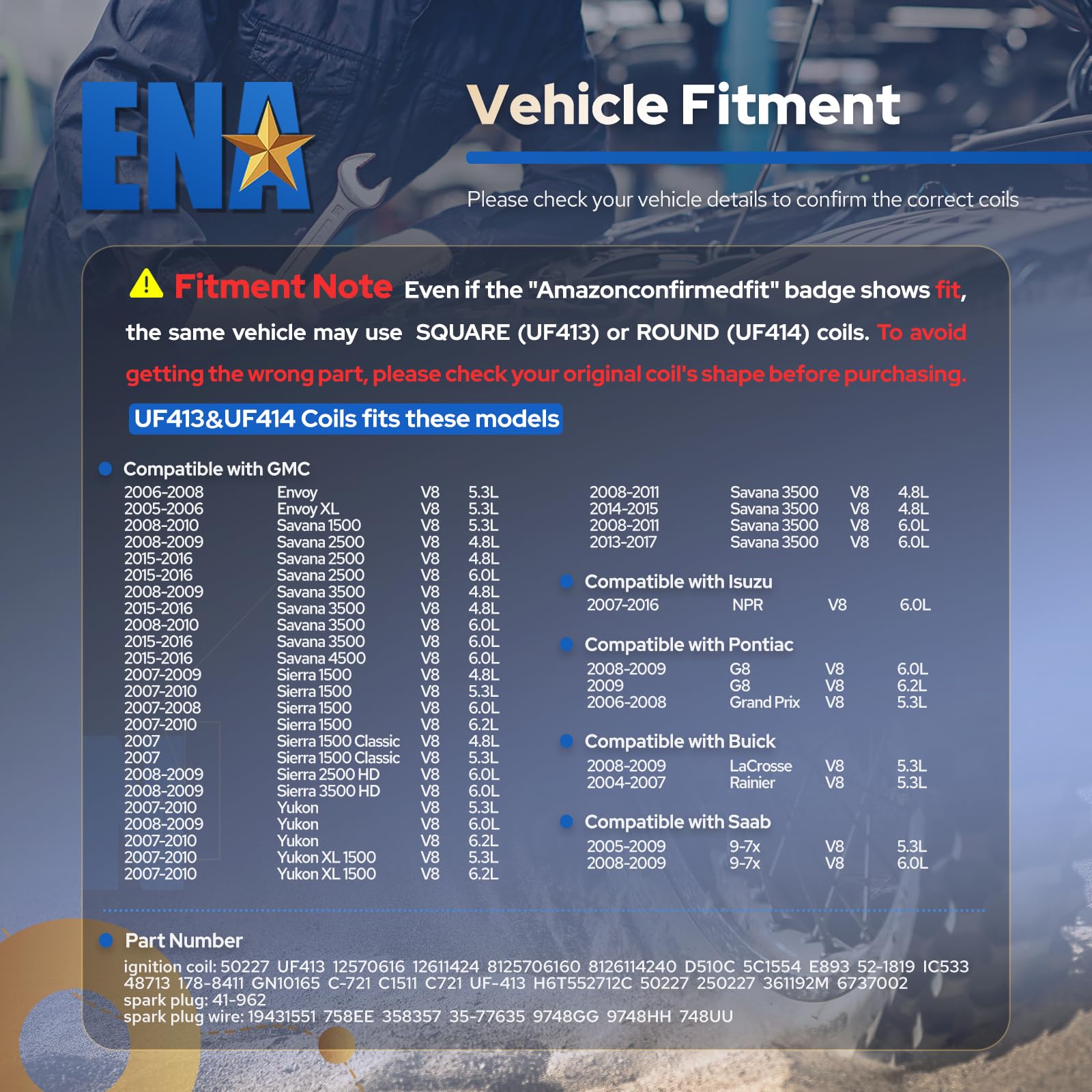 ENA coil-pack installation guide visual demonstrates bolt-on mounting for easy replacement.