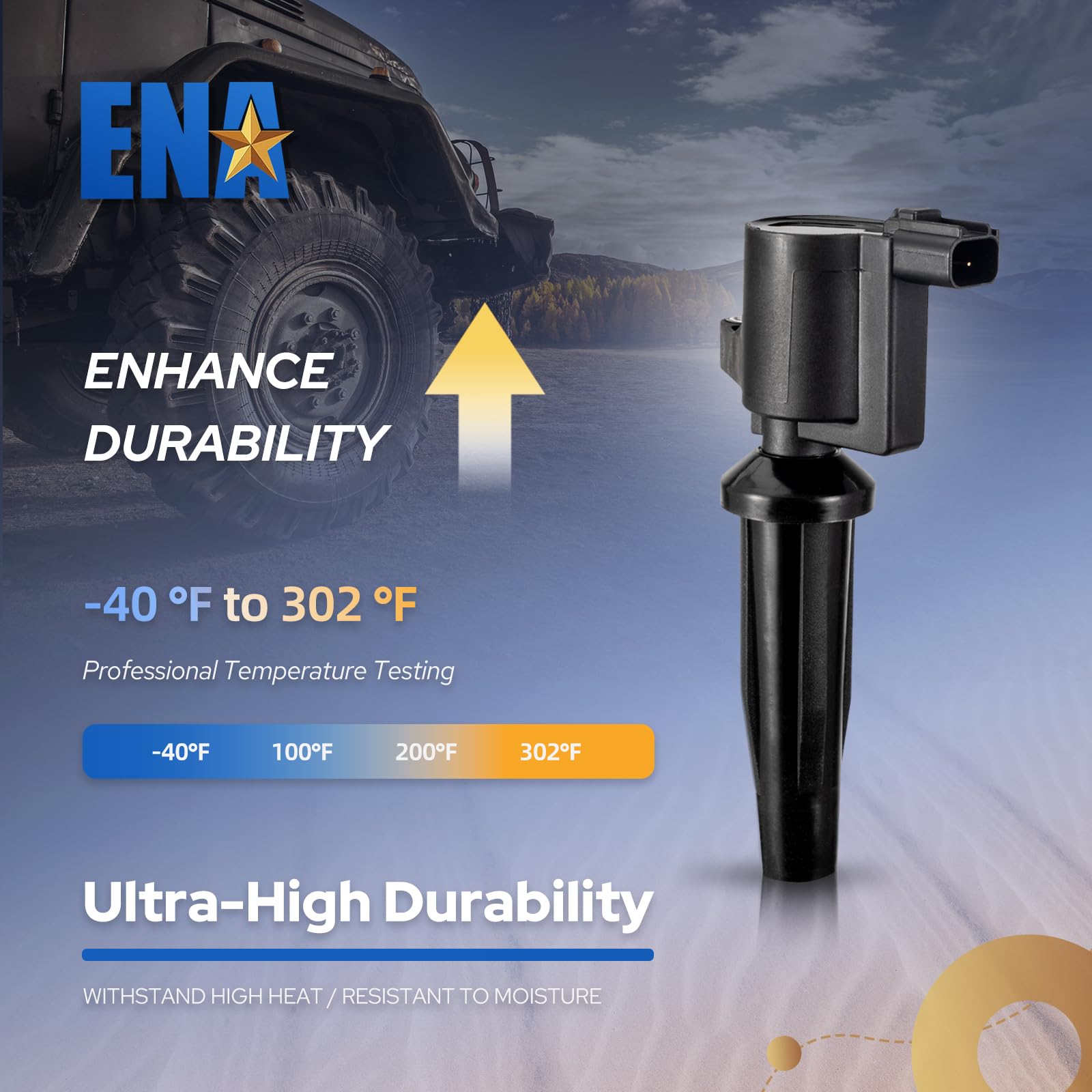Bolt-on mounting ENA coil packs for simple engine service.
