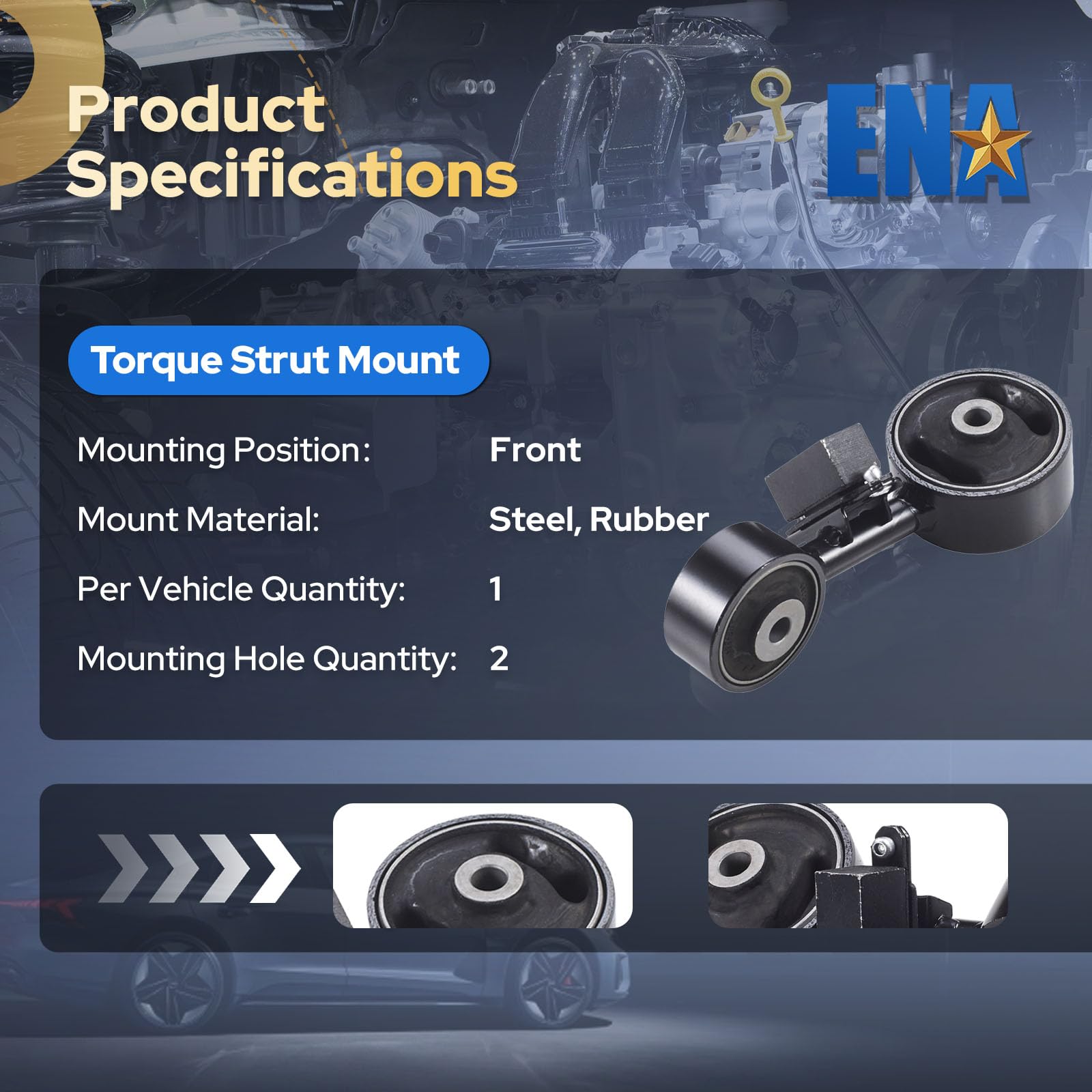 ENA front engine mount installation made simple with direct replacement fit