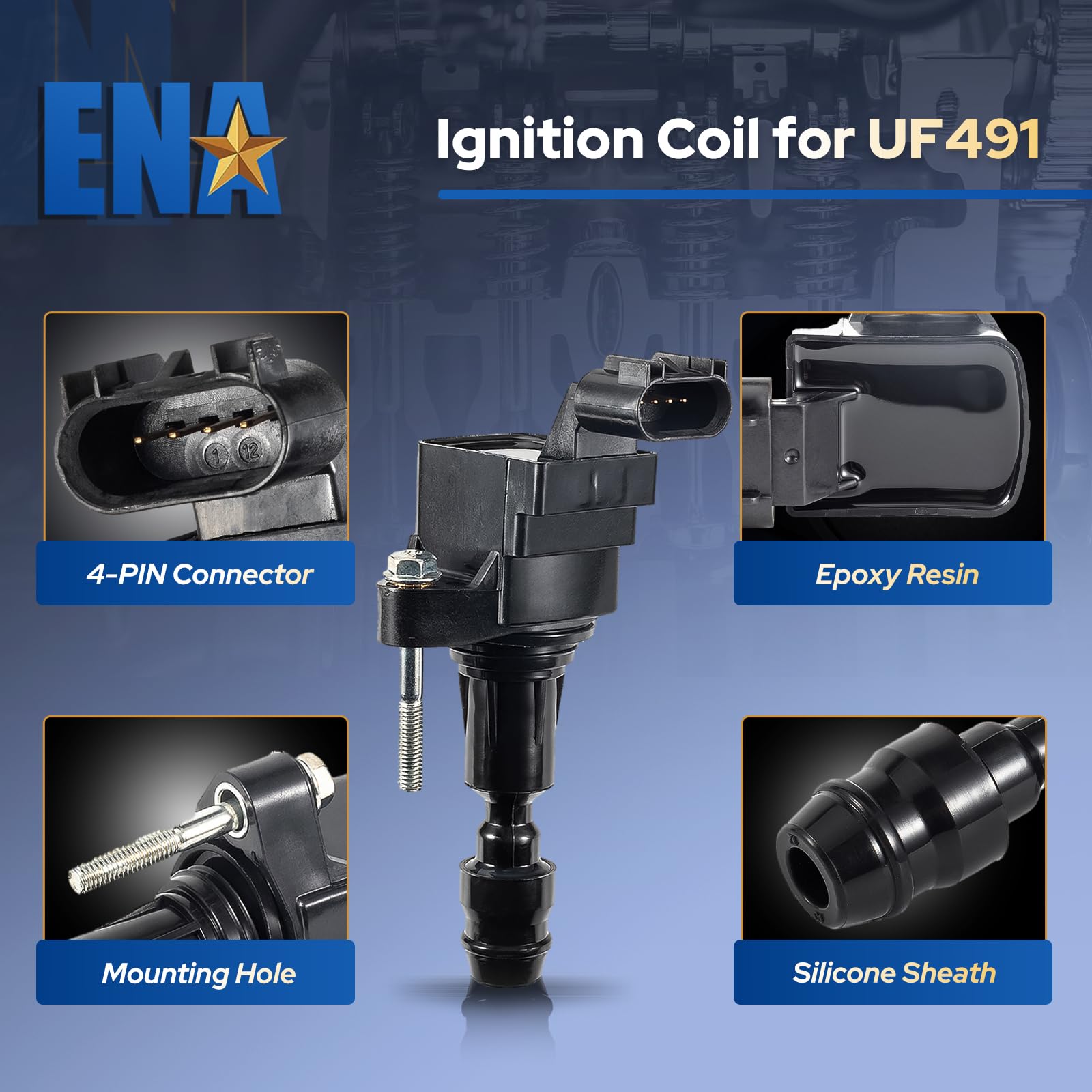 ENA ignition coil on engine compartment showing straightforward installation