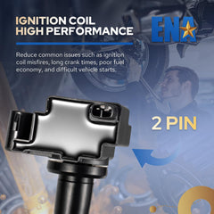 ENA coil packs positioned on valve cover showing compatibility with Toyota 3.4L V6.