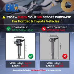 ENA ignition coil pack 4-pack side view; bolt-on mounting.