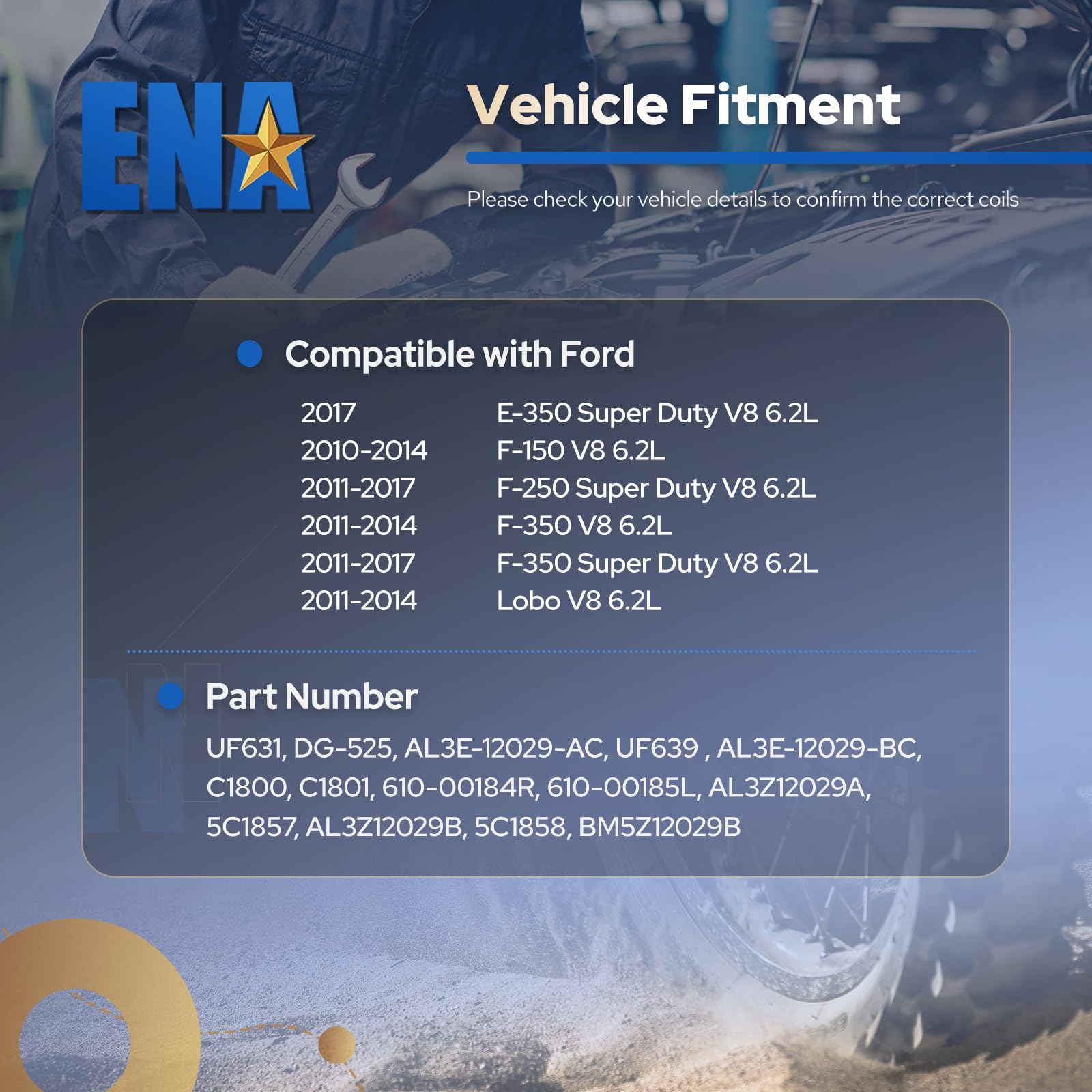 ENA ignition coil pack 6.2L heat-resilience for heavy-duty use