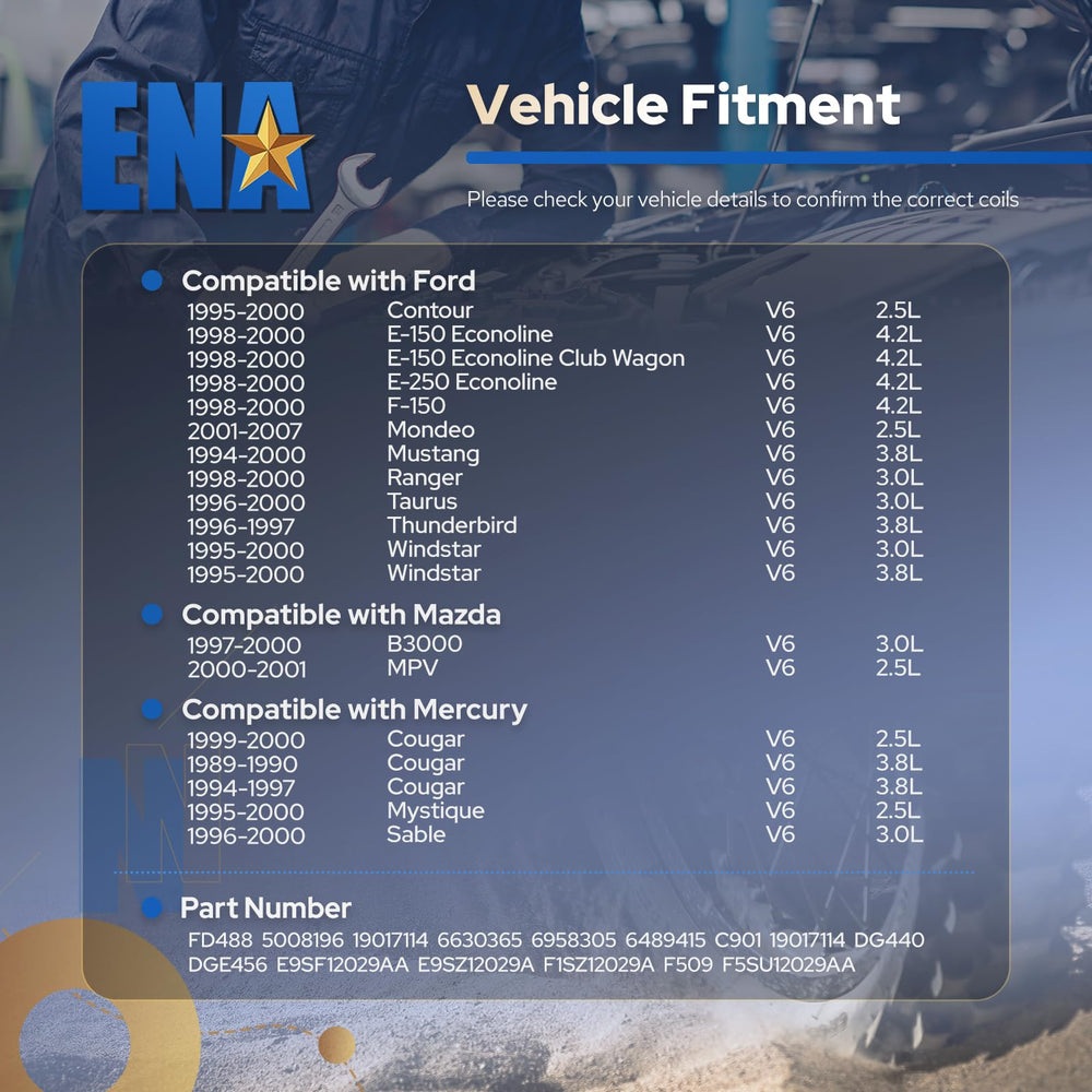 ENA ignition coil pack bolt-on mounting simplifies installation with secure fit.