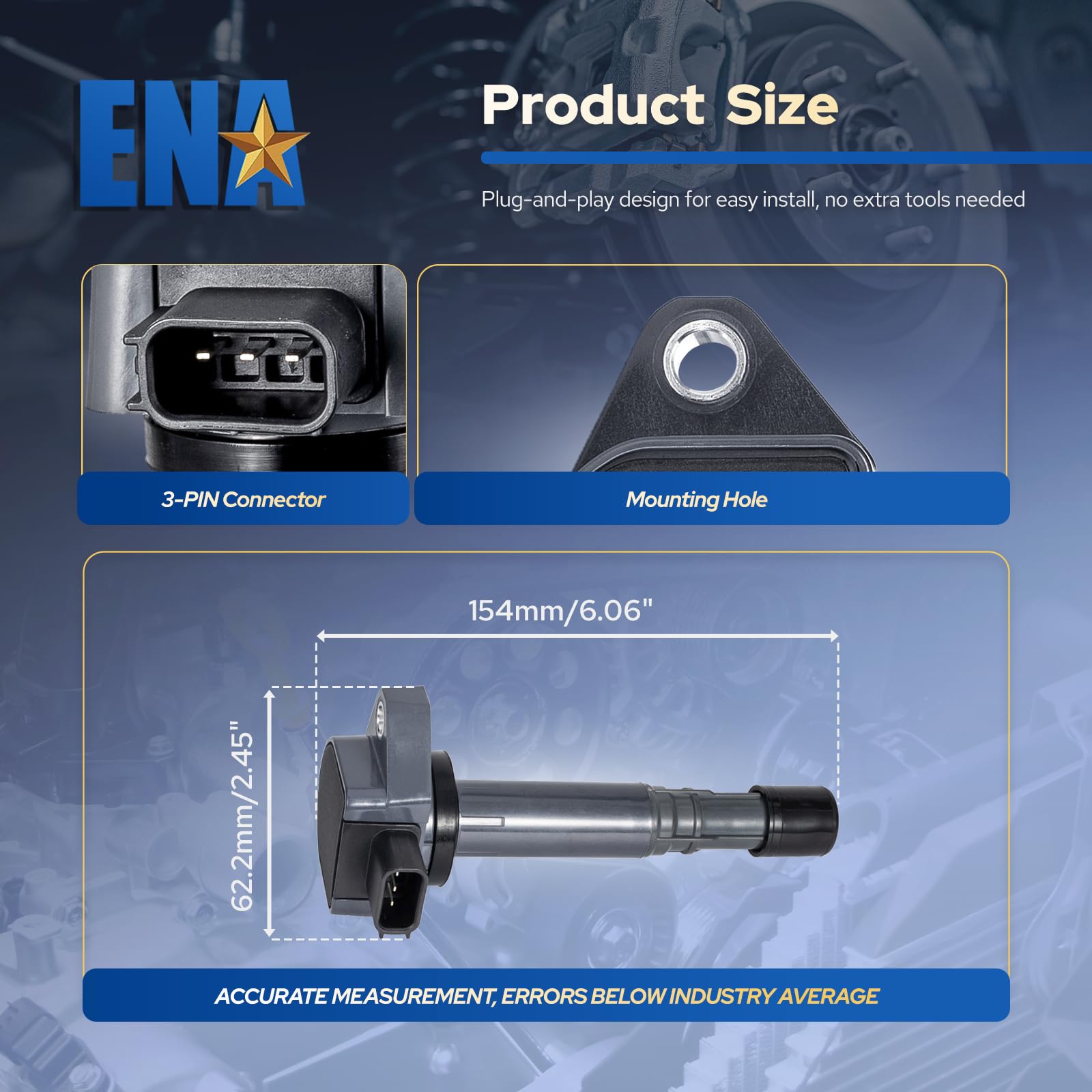 ENA complete set ensures quick replacement across six cylinders for smoother starts