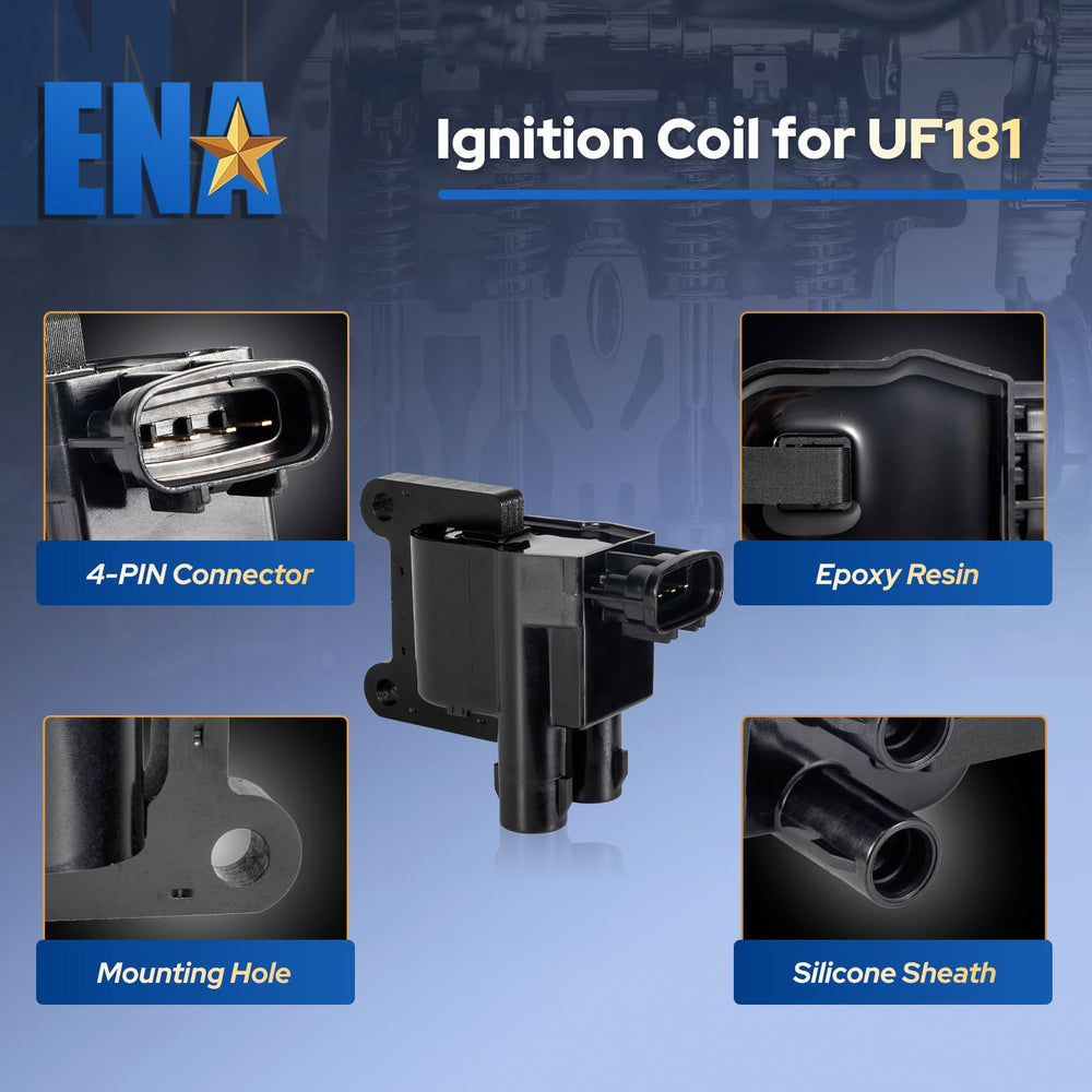 ENA ignition coil installation closeup shows bolt on design for easy mounting