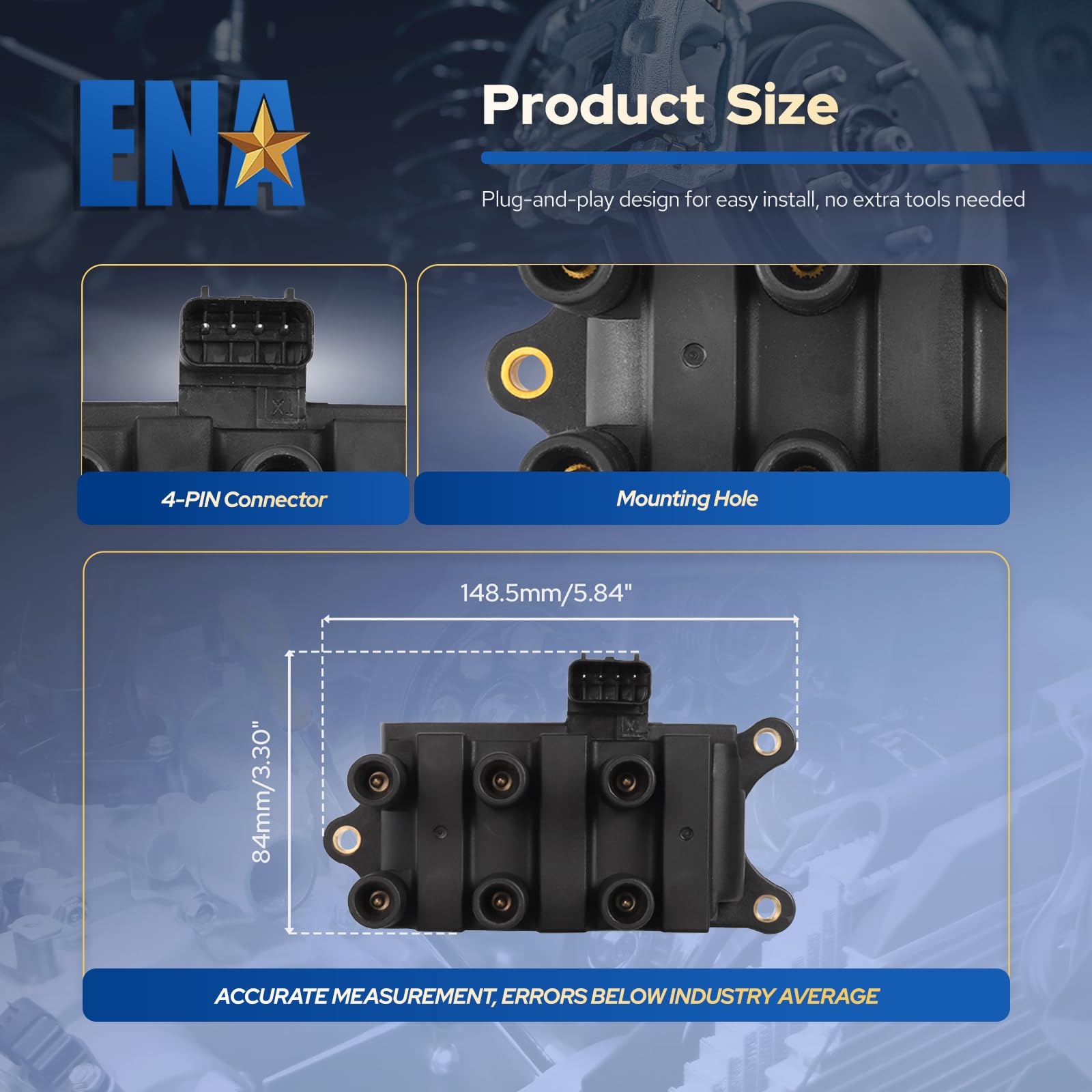 ENA ignition coil pack for Mercury Monterey 4.2L V6, durable engine ignition.