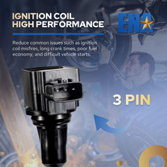 Label UF549 visible on ENA coil pack confirms proper fit