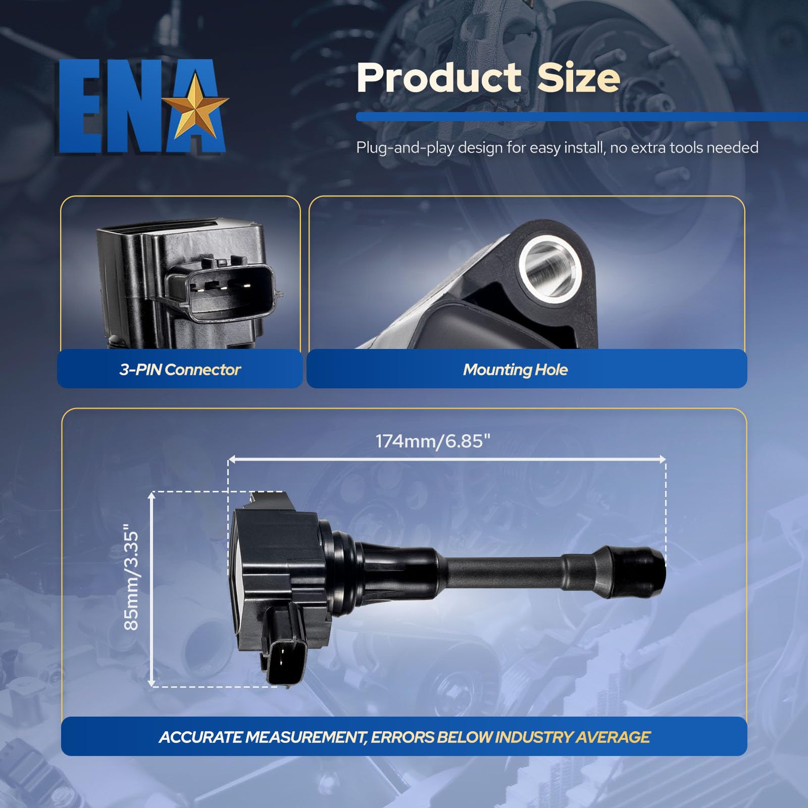 Warranty card included with ENA four-pack ignition coils