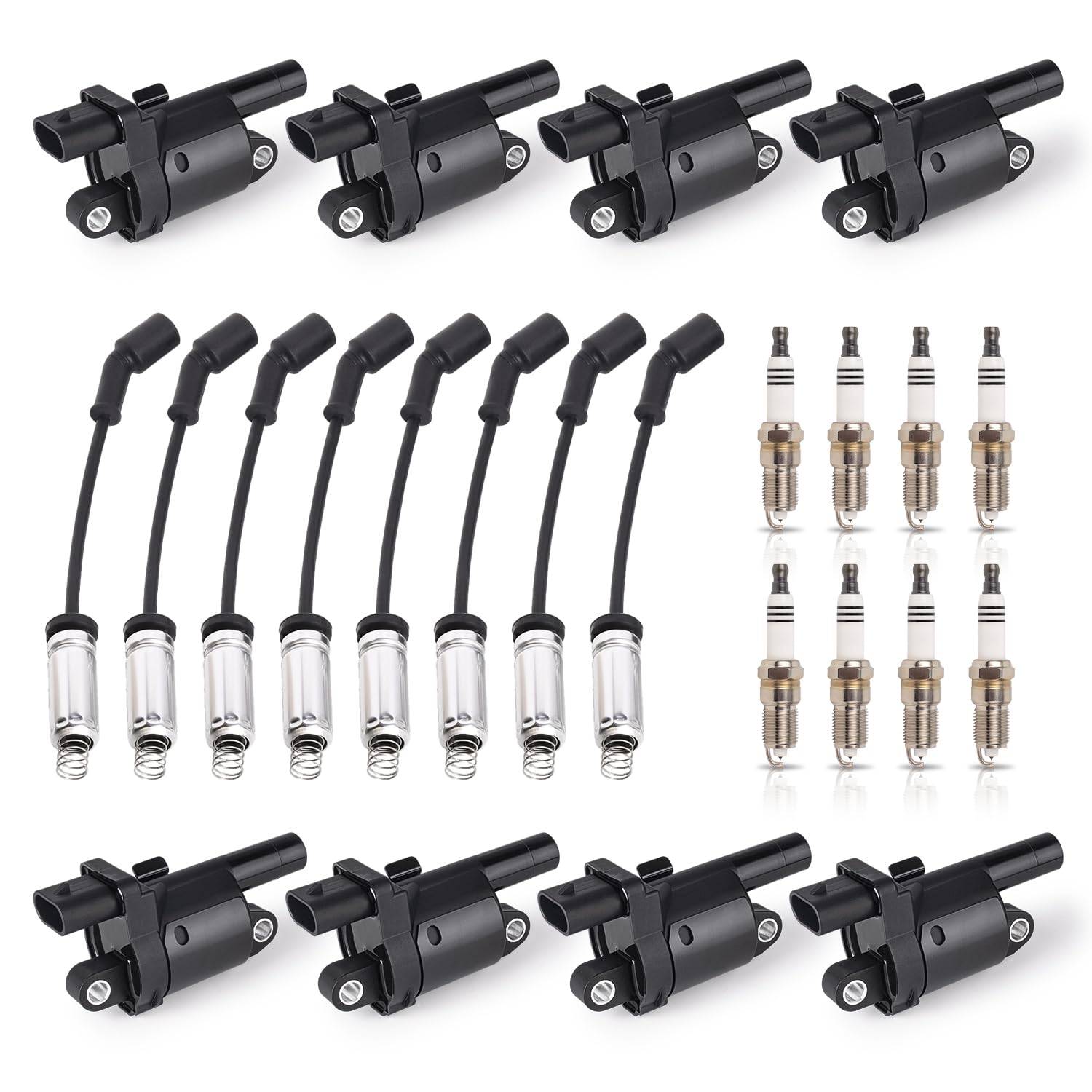 ENA ignition coil set closeup, durable components for reliable ignition performance.