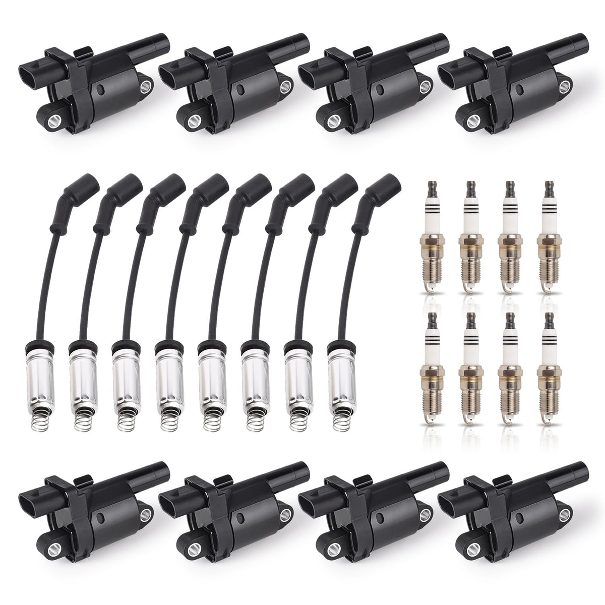 ENA ignition coil set closeup, durable components for reliable ignition performance.