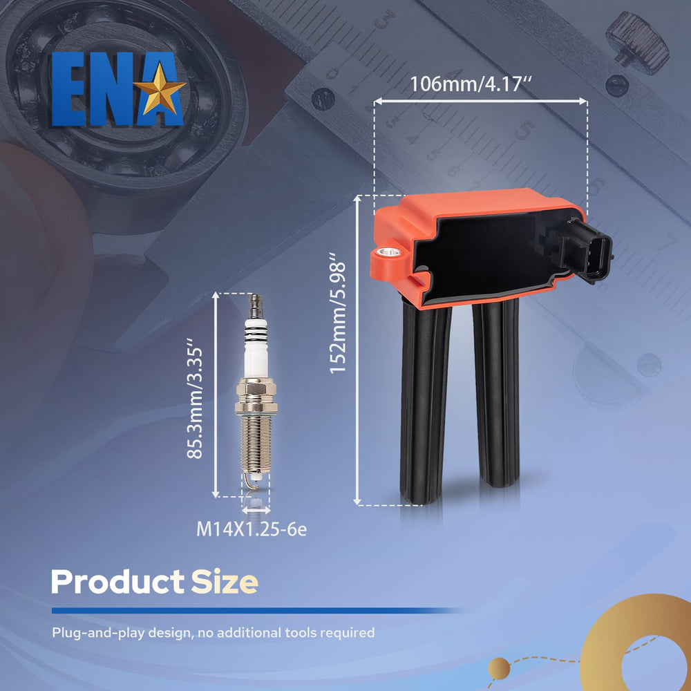 ENA ignition coil set backed by a one-year limited warranty.